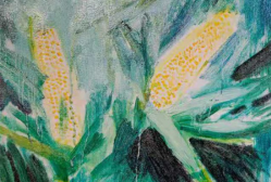 图为蒋小琴油画《玉米》